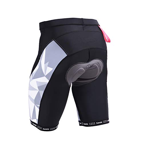 Santic Pantalones Ciclismo Hombre Corto Pantalon Bicicleta Hombre Acolchado Pantalon Ciclismo Montaña/MTB con Badana para Verano Gris EU L