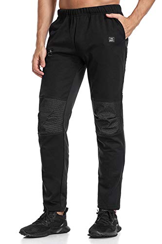 Santic Pantalones Ciclismo Hombre Forro de Lana Invierno Térmico a Prueba de Viento Deportivo para Senderismo Montaña Escalada al Aire Libre Negro