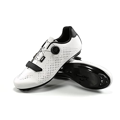 Santic Zapatillas Ciclismo Hombre Carretera Zapatillas Bicicleta Montaña MTB para Hombres Blanco EU 44