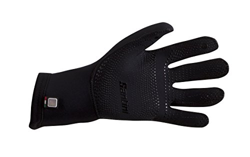 Santini 365 Blast Neoprene - Guantes de Ciclismo para Hombre, Color Negro, Talla S