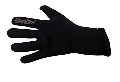 Santini 365 Blast Neoprene - Guantes de Ciclismo para Hombre, Color Negro, Talla S