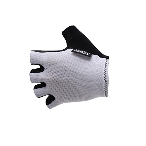 Santini 365 Brisk - Guantes Cortos para Hombre, Talla L, Color Blanco