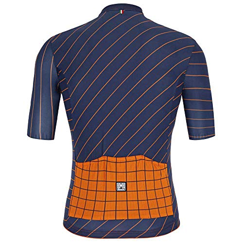 Santini Eco Sleek Dinamo - Maillot de ciclismo de manga corta para hombre, color azul, talla S 2021