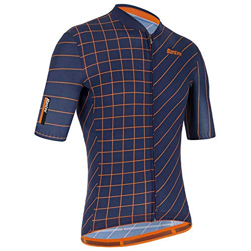 Santini Eco Sleek Dinamo - Maillot de ciclismo de manga corta para hombre, color azul, talla S 2021