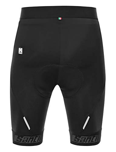 Santini Fase Culotte Corto con Tirantes para Hombre, Fase, Hombre, Color Negro, tamaño Medium