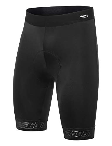 Santini Fase Culotte Corto con Tirantes para Hombre, Fase, Hombre, Color Negro, tamaño Medium