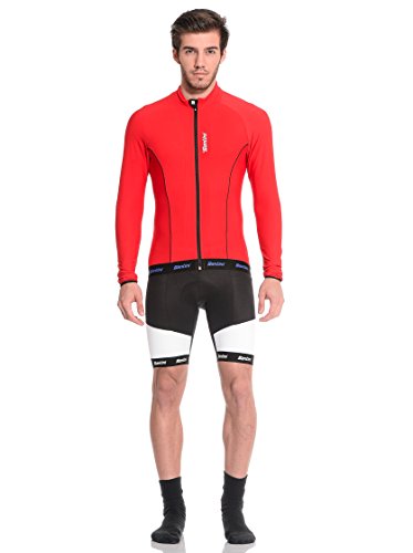 Santini H21 Acquazero - Maillot de Ciclismo para Hombre, Color Rojo (MRN), Talla S