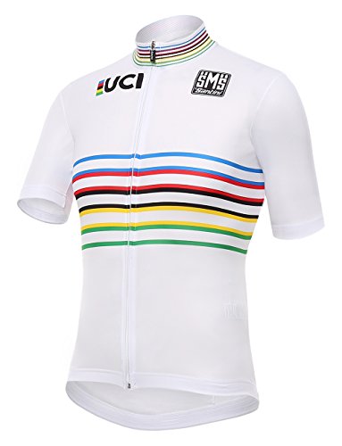 Santini UCI, Camiseta Manga Corta Hombre, Hombre, UCI, Multicolor, S