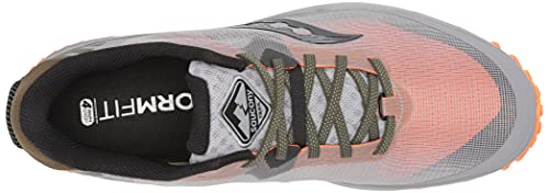 Saucony Men's Peregrine 11 Trail Running Shoe, Alloy/Olive/Vizi, 11 M US