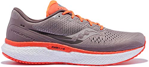 Saucony Men's Triumph 18 Road Running Shoe, Khaki/Orange, Numeric_8_Point_5