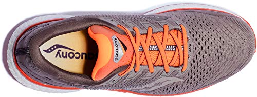 Saucony Men's Triumph 18 Road Running Shoe, Khaki/Orange, Numeric_8_Point_5