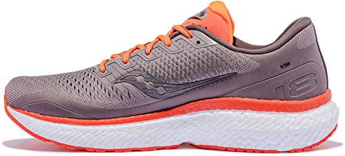 Saucony Men's Triumph 18 Road Running Shoe, Khaki/Orange, Numeric_8_Point_5