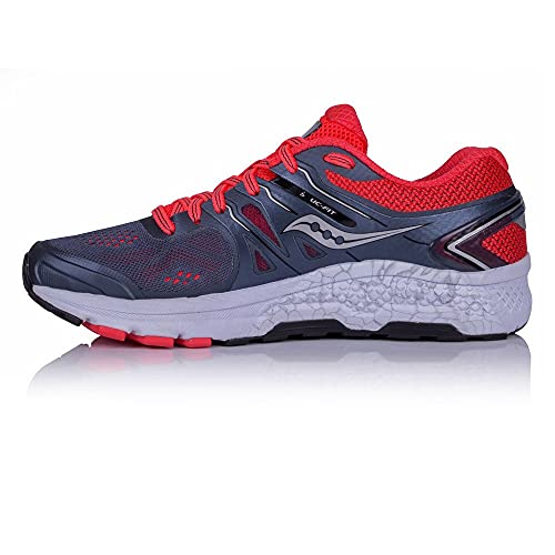 Saucony Omni 16, Zapatillas de Deporte Mujer, Gris (Gry/Viz Red/Blk 5), 40.5 EU