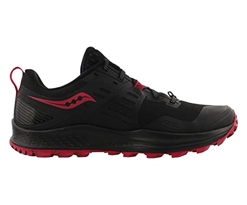 Saucony Peregrine 10 Black/Barberry, Zapatillas de Atletismo Mujer, 38.5 EU