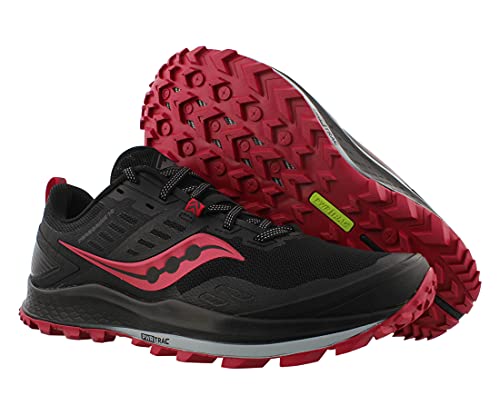 Saucony Peregrine 10 Black/Barberry, Zapatillas de Atletismo Mujer, 41 EU