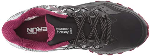 Saucony Peregrine 8 Ice+, Zapatillas de Entrenamiento Mujer, Negro (Black/White 001), 38 EU