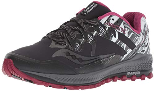 Saucony Peregrine 8 Ice+, Zapatillas de Entrenamiento Mujer, Negro (Black/White 001), 38 EU