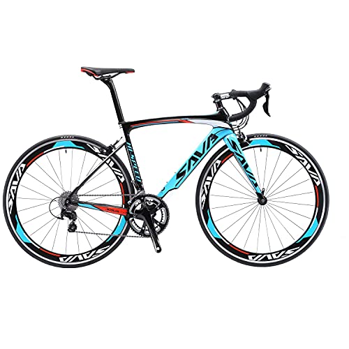 SAVADECK Bicicleta de Carretera de Carbono, Warwinds5.0 700C de Fibra de Carbono con Sistema de Cambio Shimano 105 R7000 22-Velocidad,Neumáticos Continental 33C y Doble Freno en V