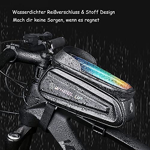 Sawpy Bolsa Para Cuadro de Bicicleta, Bolsa Impermeable Para Bicicleta, Bolsa Para Teléfono Inteligente de 7 Pulgadas, Bolsas Para Manillar MTB Para Bicicleta con Orificio Para Auriculares