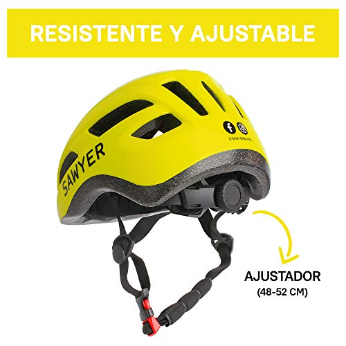 Sawyer Bikes - Casco Infantil AjustableNiños - Bicicleta/Patinete (Amarillo)