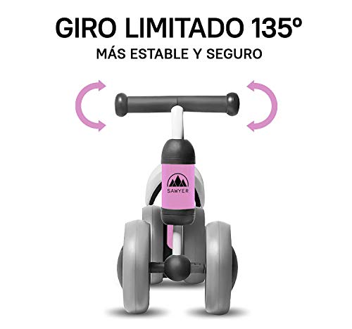 Sawyer - Correpasillos / Bicicleta Sin Pedales - Regalo para Niños 10 a 24 Meses / Juguetes Bebe 1 Año (Rosa)