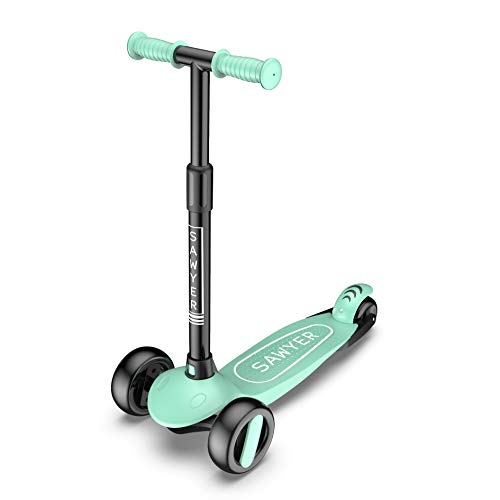 Sawyer - Patinete Ajustable Ruedas LED - Niños 2 a 8 Años (Mint)