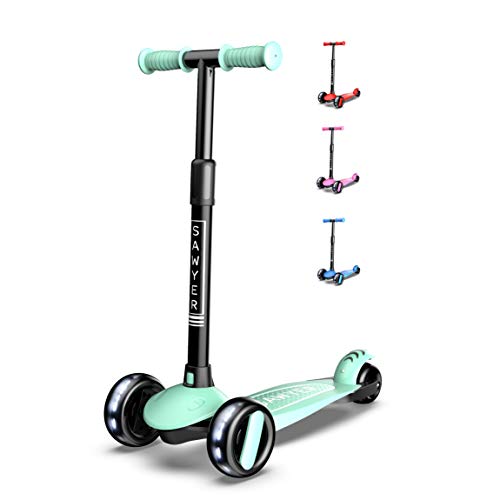 Sawyer - Patinete Ajustable Ruedas LED - Niños 2 a 8 Años (Mint)