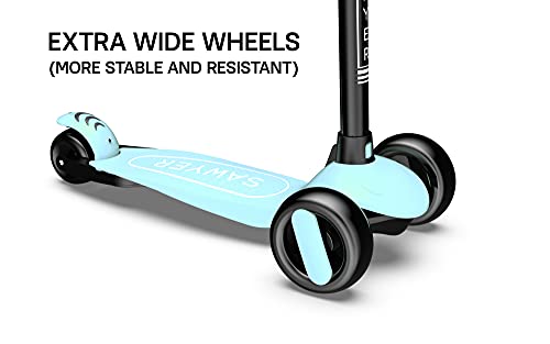 Sawyer - Patinete Ajustable Ruedas LED - Niños 2 a 8 Años (Mint)