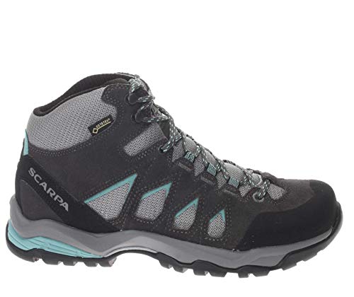 Scarpa Moraine Mid GTX WMN, Botas de Senderismo Mujer, MIDGRAY-Storm Gray-Lagoon Green Gore-Tex GT DYNATECH, 36 EU