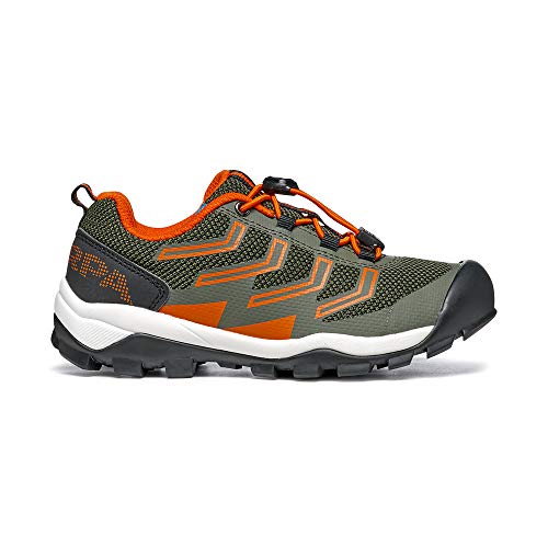 Scarpa Neutron Lace Kid, Zapatillas de Trail Running para niños, Military-Orange, 34 EU