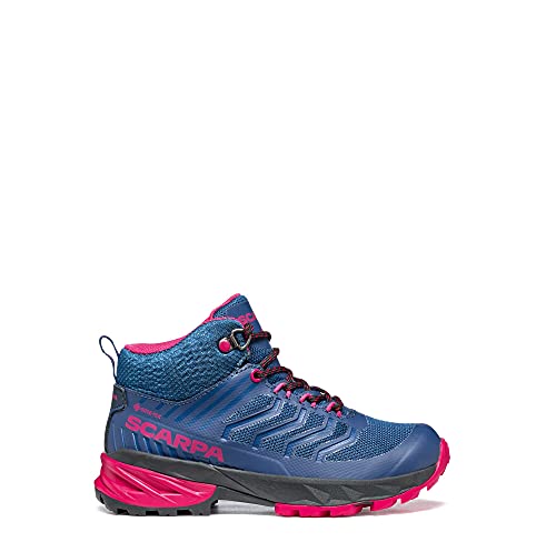 Scarpa Rush Mid GTX, Zapatillas de Trail Running para niños, Blue-Fuxia Gore-Tex Free-Dome Kid, 33 EU