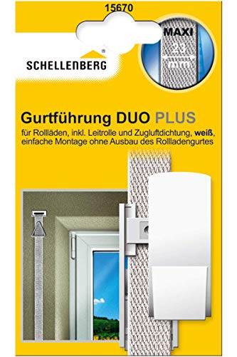 Schellenberg 15670 Duo Plus Maxi - Guía de correa para persianas (con carrete y compartimento estanco)