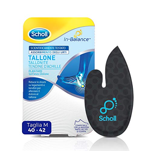 Scholl Plantarios In-Balance - Alivio del dolor con absorción de impactos para talón, talalgia, tendón de Aquiles - Talla M - Para hombre o mujer