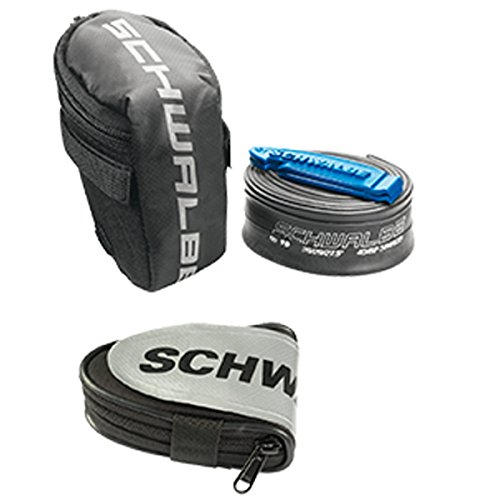 SCHWALBE 2179502300 Bolsa tija de sillin cámara 27.5/29" + 2 Desmontables, Unisex Adulto, Schwarz/Grau, 25 x 20 x 13cm