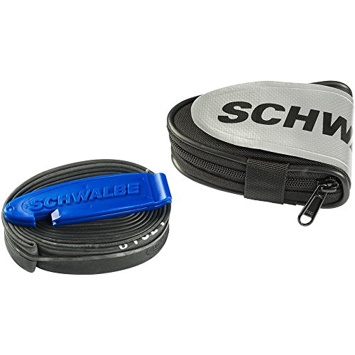 SCHWALBE 2179502300 Bolsa tija de sillin cámara 27.5/29" + 2 Desmontables, Unisex Adulto, Schwarz/Grau, 25 x 20 x 13cm