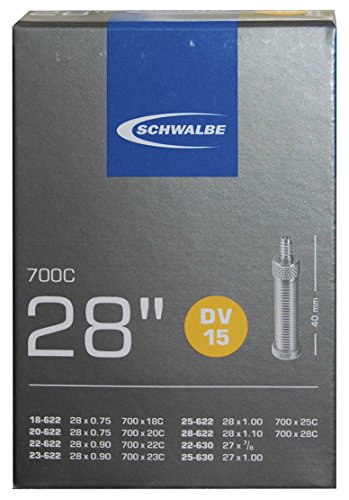 Schwalbe SV15 - Cámara de aire para bicicletas, 28 pulgadas, color negro