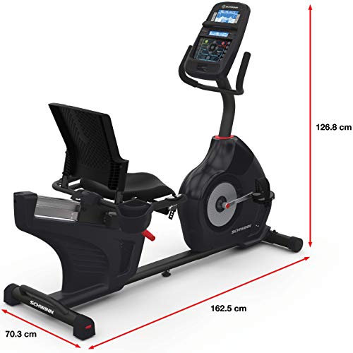 Schwinn 570R, Bicicleta Estática Reclinada, Con Respaldo, Bluetooth, MP3, Aplicaciones Deportivas Para Smartphone, Carreteras 3D Conectadas, 29 Programas, max 136 kg