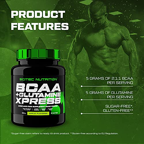 Scitec Nutrition BCAA + Glutamine Xpress, enriquecida con taurina, sin azúcar, 600 g, Lima