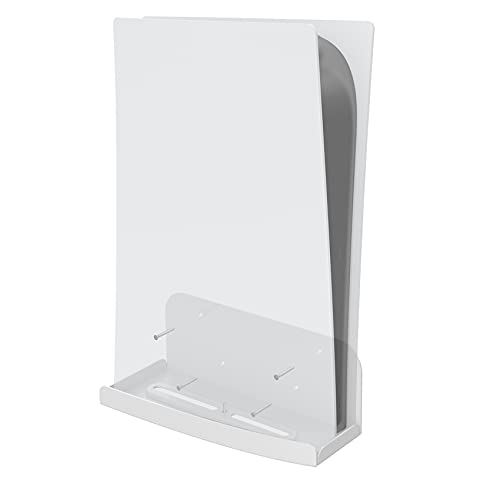 sciuU Soporte de Pared compatible con Consola PS5 Playstation 5, Placa de Metal Engrosado de Alta Resistencia, Metálico Accesorios Soporte Vertical con Rejillas de Ventilación para PS5 Console, Blanco