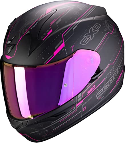 Scorpion NC Casco per Moto, Hombre, Negro/Rosa, M