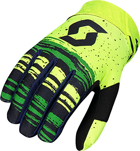 Scott 450 Noise MX - Guantes de ciclismo para motocross/DH, color azul, amarillo y verde, talla L (10)