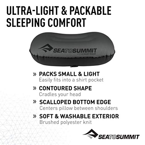 Sea to Summit Aeros Pillow R Ultralight Almohada Montañismo, Alpinismo y Trekking, Adultos Unisex, Gris (Grey), 1 Unidad (Paquete de 1)