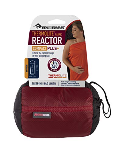 Sea to Summit Reactor Plus (Compact) -Thermolite Mummy Liner Saco de Dormir Montañismo, Alpinismo y Trekking, Adultos Unisex, Negro/Rojo, Talla Única