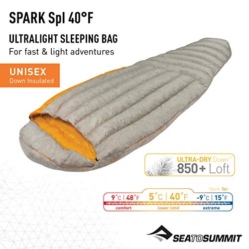 SEA TO SUMMIT Spark SPI-R Left Zip Saco de Dormir Acampada y Senderismo, Adultos Unisex, Azul, Talla Única