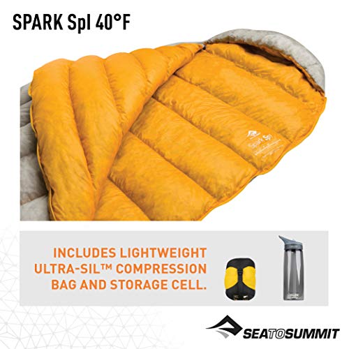 SEA TO SUMMIT Spark SPI-R Left Zip Saco de Dormir Acampada y Senderismo, Adultos Unisex, Azul, Talla Única