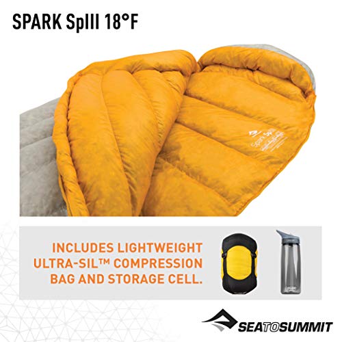 SEA TO SUMMIT Spark SpIII-R Left Zip Saco de Dormir Acampada y Senderismo, Adultos Unisex, Azul, Talla Única