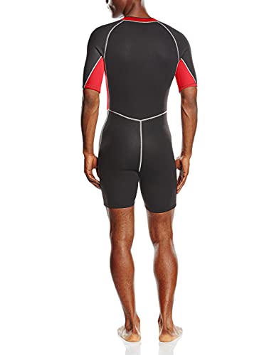 Seac Ciao Man Traje corto para hombres, Neopreno de 2.5 mm para snorkel, buceo y otras actividades acuáticas, L, Negro/Rojo