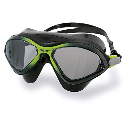 Seac Diablo, gafas de natación para nadar en la piscina y en el mar para mujeres y hombres, Nergo/Verde, Estándar