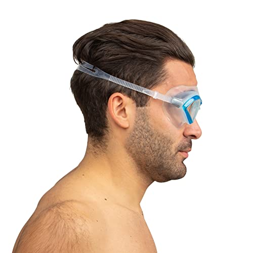 Seac Diablo, Gafas de natación para nadar en la piscina y en el mar para mujeres y hombres, Trasparente/Azul, Estándar