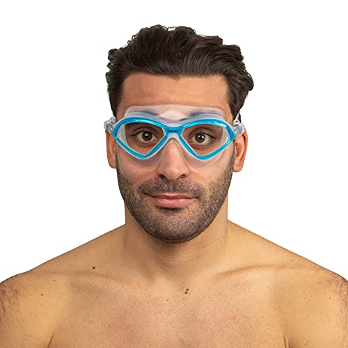 Seac Diablo, Gafas de natación para nadar en la piscina y en el mar para mujeres y hombres, Trasparente/Azul, Estándar